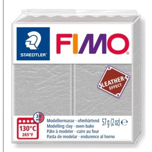 Полимерная глина FIMO leather-effect (эффект кожи), серая, 8010-809